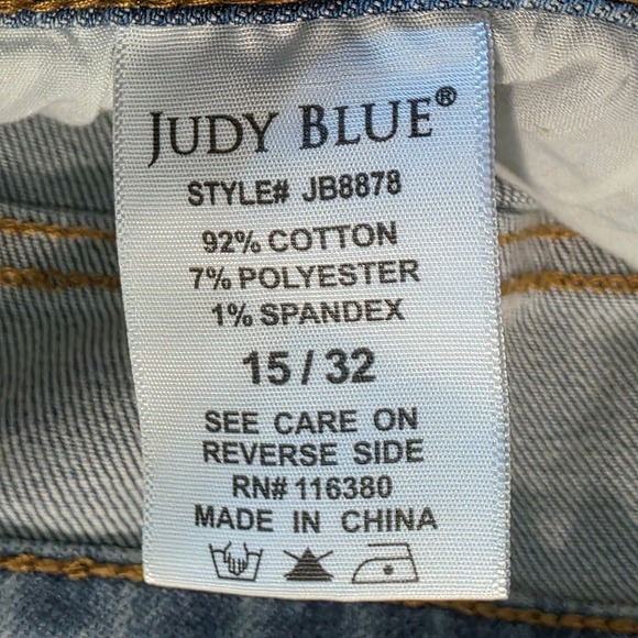 Judy Blue Distressed Blue Jeans Boyfriend Destroyed Light Wash 15 32 14 Ankle - Picture 14 of 16